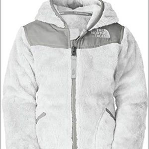 Women's White Polar Fleece Hooded Zip Up Jacket